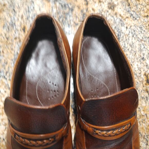 Vintage Nunn Bush Brown Leather Loafers Size 8 1/2 EEE ID 944100 - Picture 13 of 16